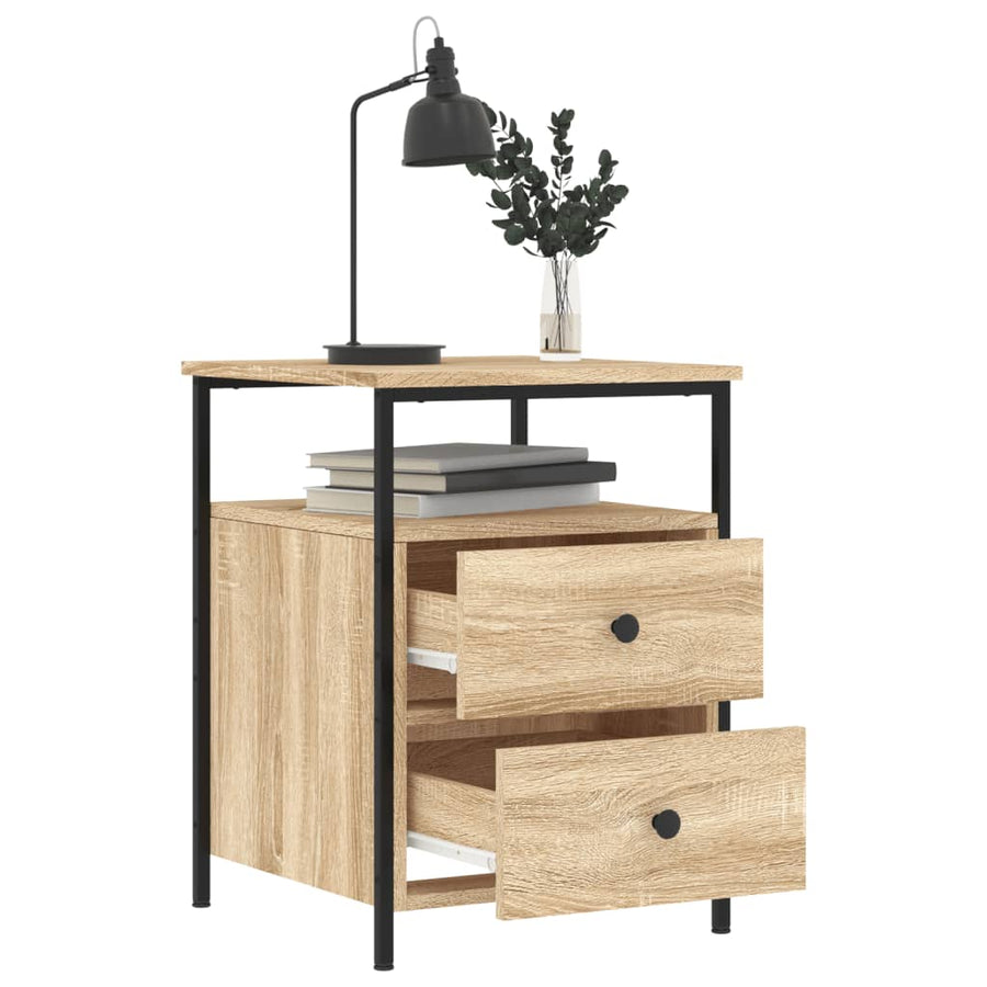 Nachtkastje 44x45x60 cm bewerkt hout sonoma eikenkleurig