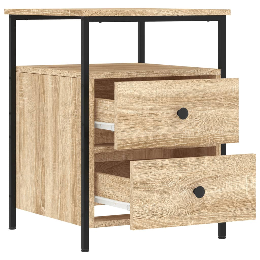 Nachtkastje 44x45x60 cm bewerkt hout sonoma eikenkleurig