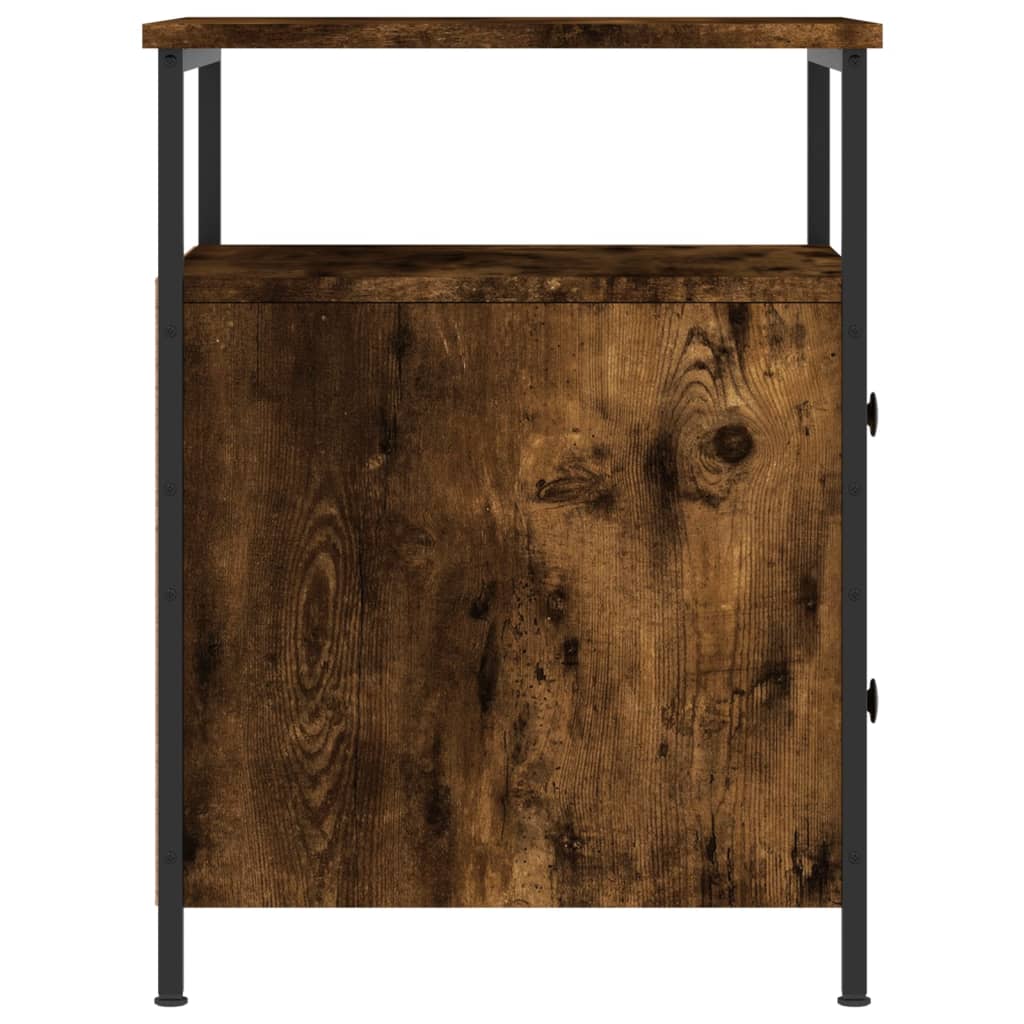 Nachtkastje 44X45X60 Cm Bewerkt Hout Gerookt Eikenkleurig