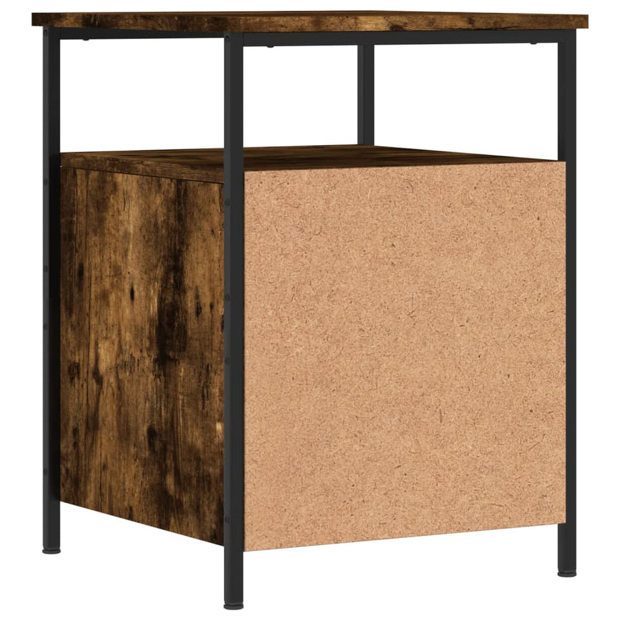 Nachtkastje 44X45X60 Cm Bewerkt Hout Gerookt Eikenkleurig