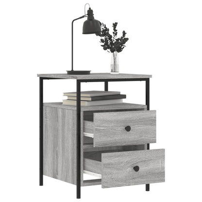 Nachtkastje 44X45X60 Cm Bewerkt Hout Eikenkleurig 1