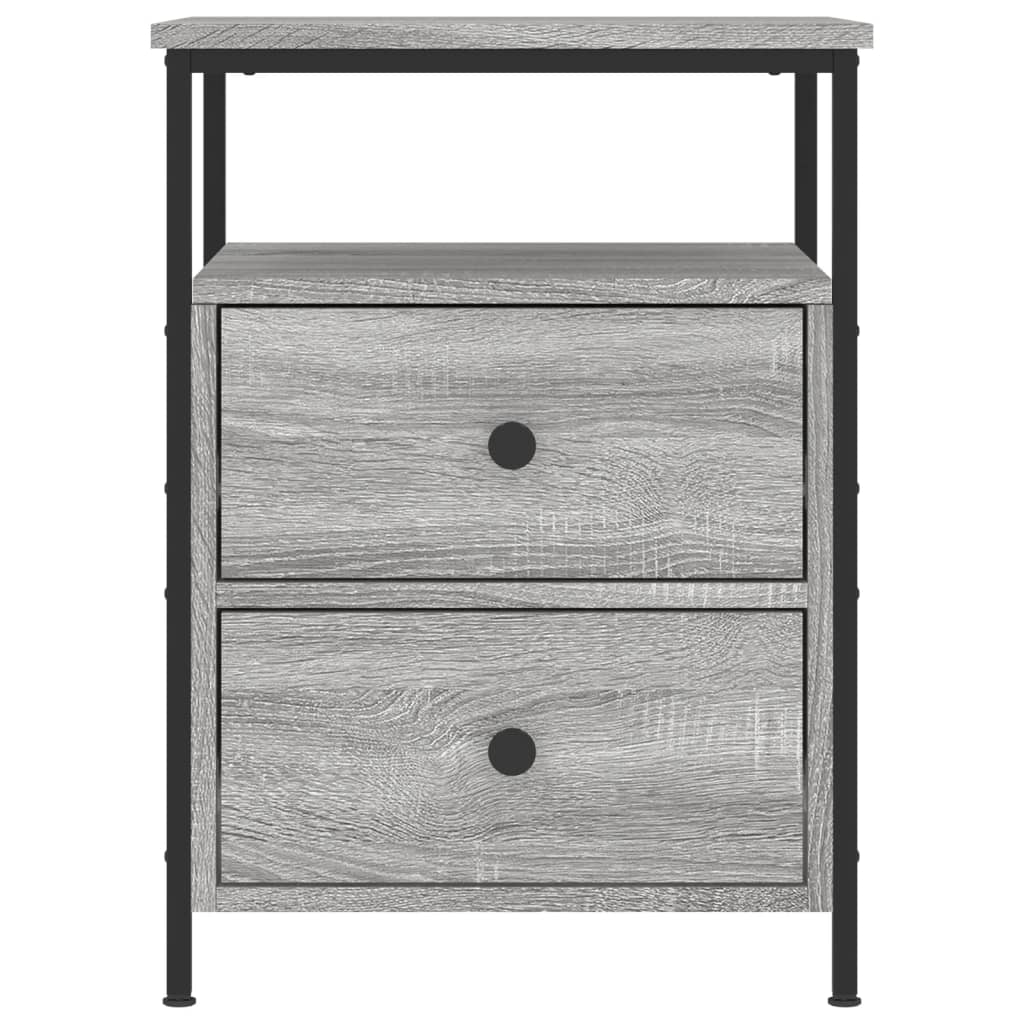 Nachtkastje 44X45X60 Cm Bewerkt Hout Eikenkleurig 1