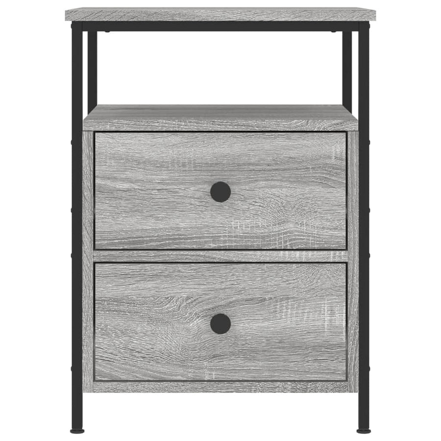 Nachtkastje 44X45X60 Cm Bewerkt Hout Eikenkleurig 1