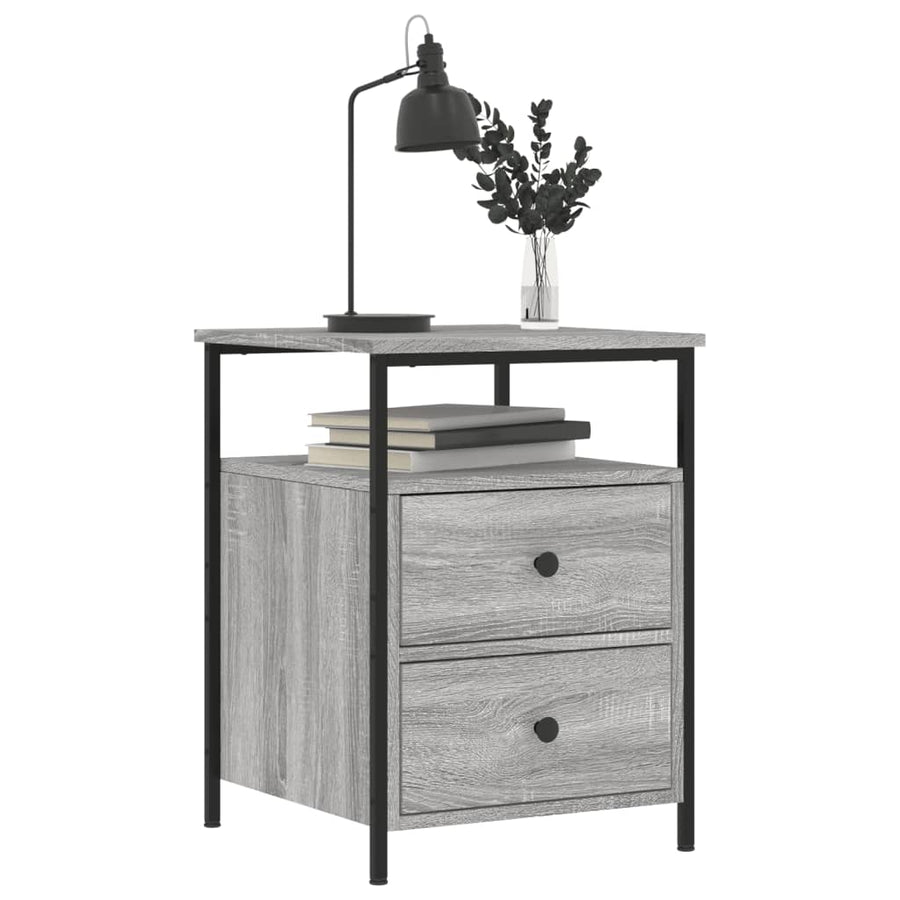 Nachtkastjes 2 st 44x45x60 cm bewerkt hout grijs sonoma eiken 2 Grijs sonoma
