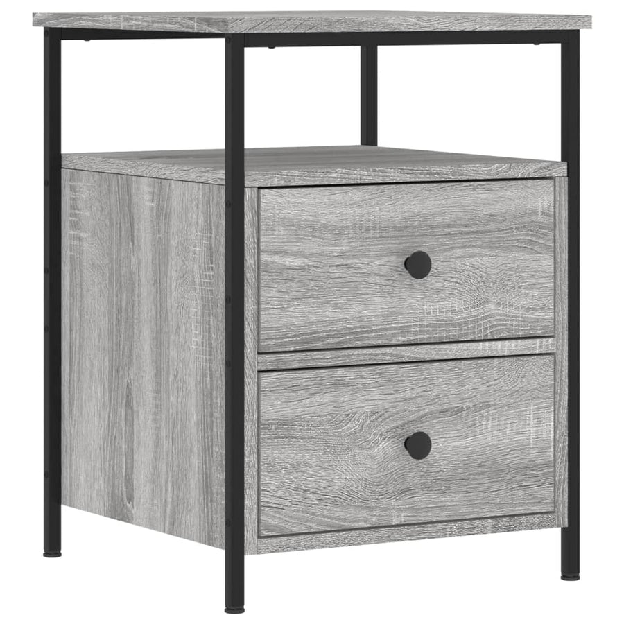 Nachtkastjes 2 st 44x45x60 cm bewerkt hout grijs sonoma eiken 2 Grijs sonoma