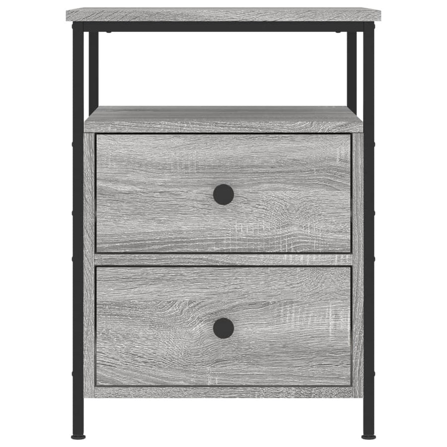 Nachtkastjes 2 st 44x45x60 cm bewerkt hout grijs sonoma eiken 2 Grijs sonoma