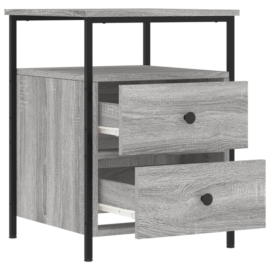 Nachtkastjes 2 st 44x45x60 cm bewerkt hout grijs sonoma eiken 2 Grijs sonoma