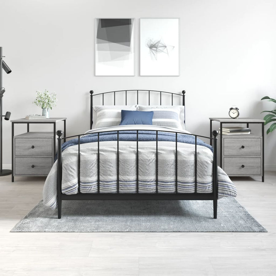 Nachtkastjes 2 st 44x45x60 cm bewerkt hout grijs sonoma eiken 2 Grijs sonoma