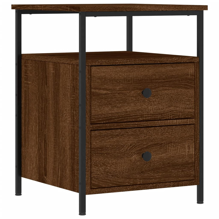 Nachtkastje 44X45X60 Cm Bewerkt Hout Bruin Eikenkleur