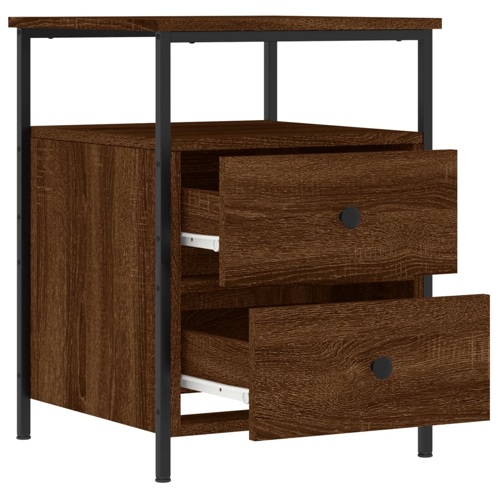 Nachtkastje 44X45X60 Cm Bewerkt Hout Bruin Eikenkleur