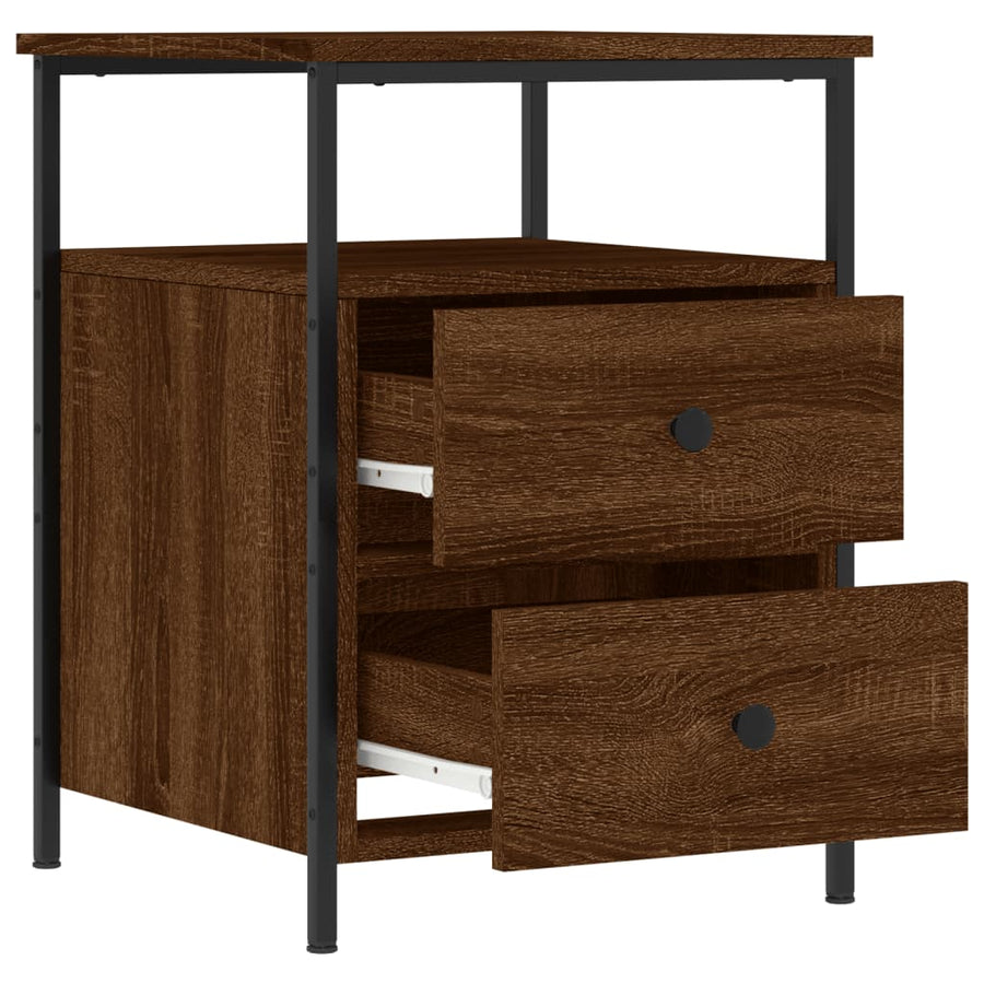 Nachtkastje 44X45X60 Cm Bewerkt Hout Bruin Eikenkleur