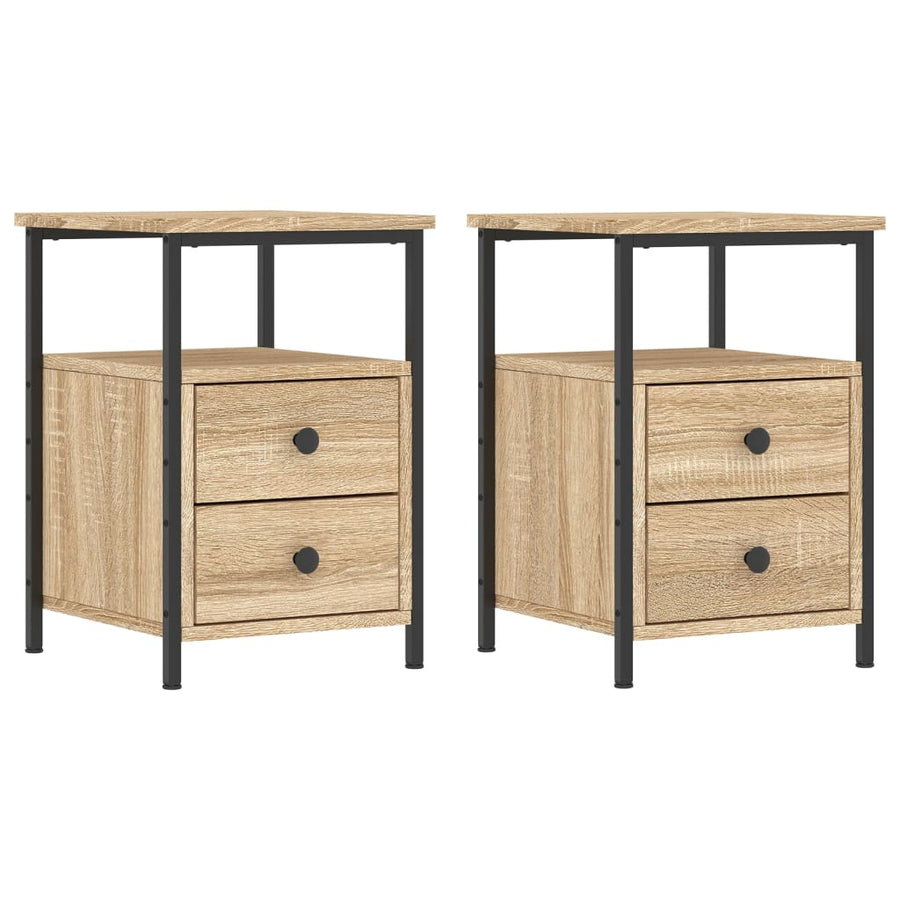 Nachtkastjes 34X35,5X50 Cm Kleurig 2 Sonoma eiken