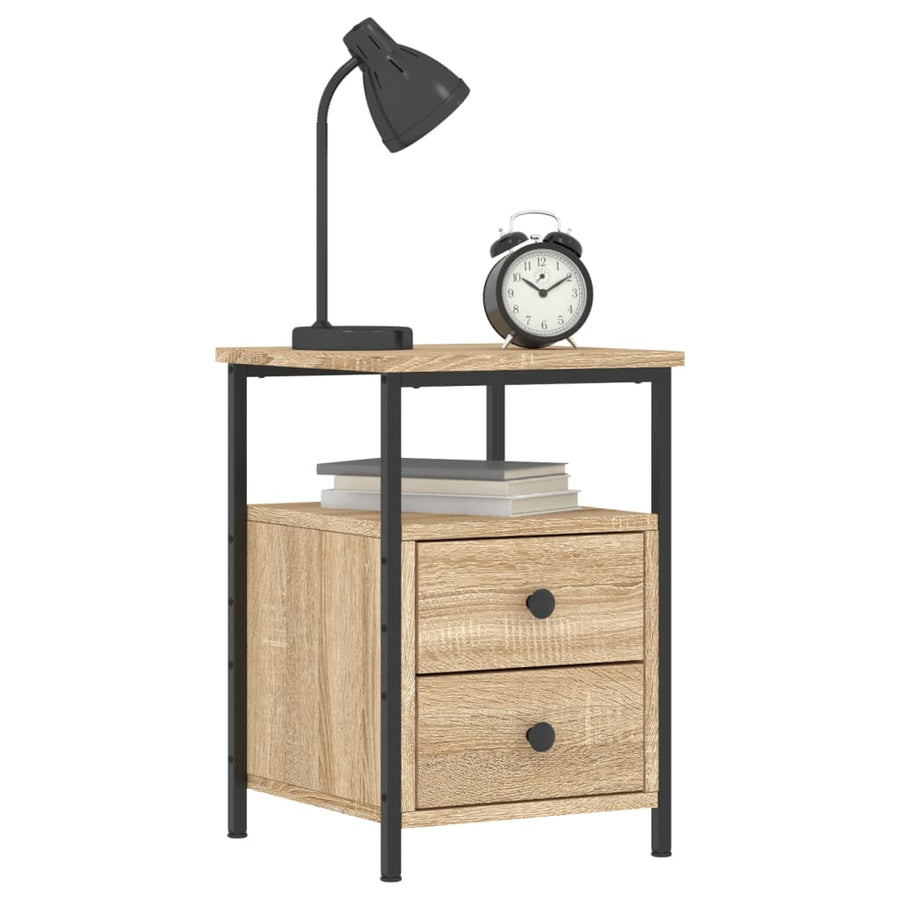 Nachtkastjes 34X35,5X50 Cm Kleurig 2 Sonoma eiken