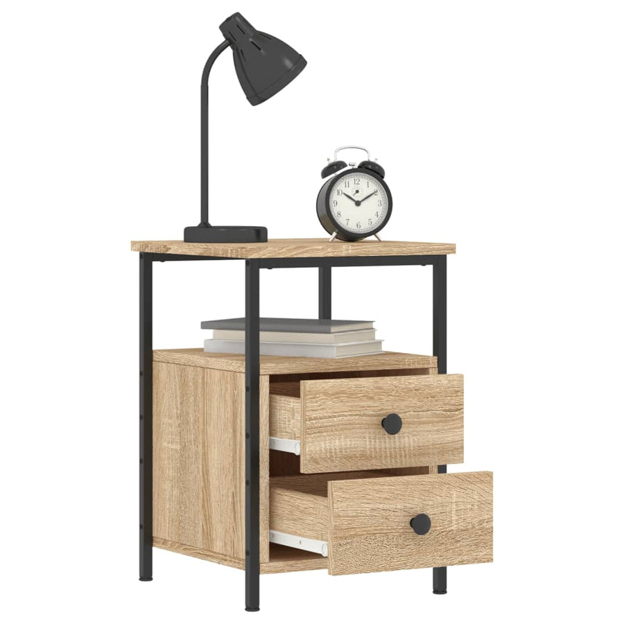 Nachtkastjes 34X35,5X50 Cm Kleurig 2 Sonoma eiken