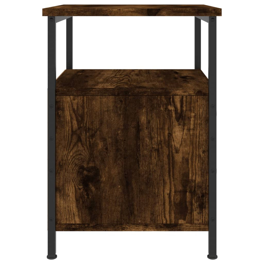 Nachtkastje 34X35,5X50 Cm Bewerkt Hout Kleurig 1 Gerookt eiken