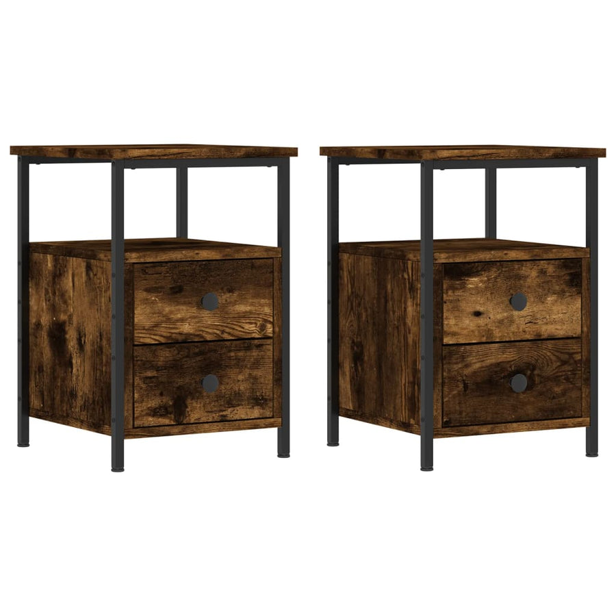 Nachtkastjes 34X35,5X50 Cm Bewerkt Hout Kleur 2 Gerookt eiken