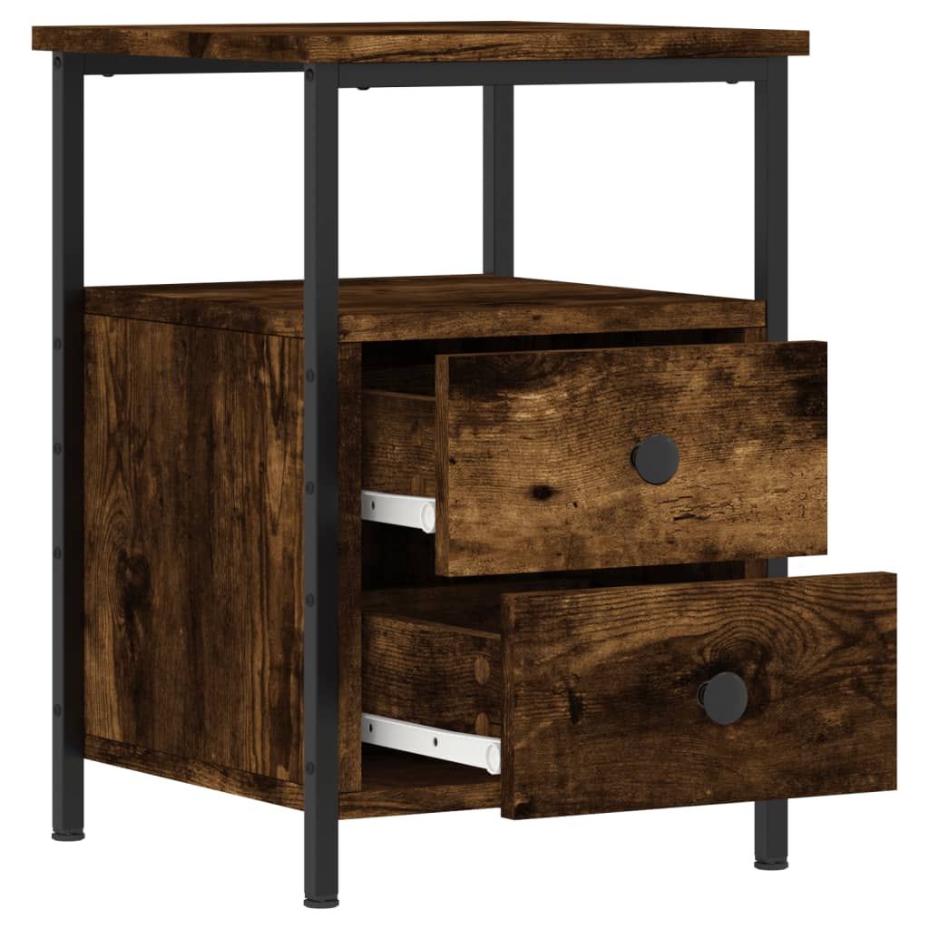 Nachtkastjes 34X35,5X50 Cm Bewerkt Hout Kleur 2 Gerookt eiken