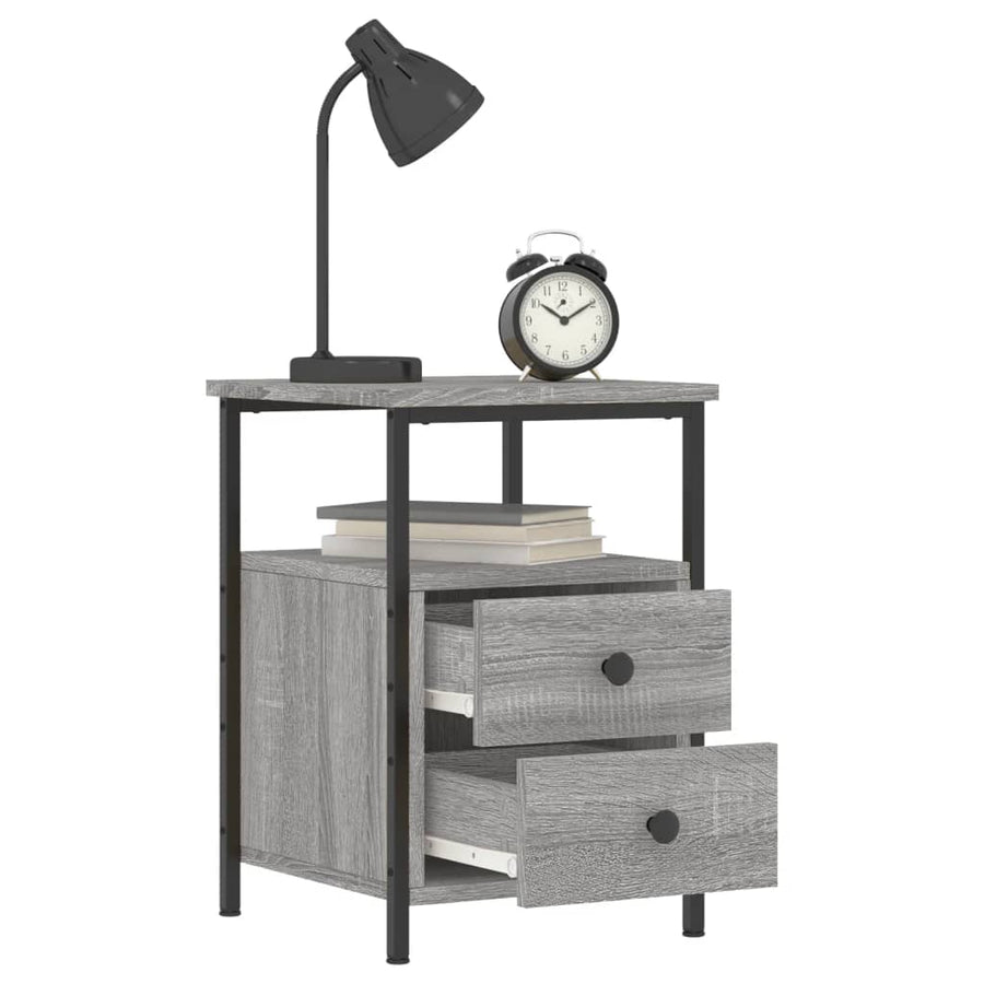 Nachtkastje 34X35,5X50 Cm Bewerkt Hout 1 Grijs sonoma