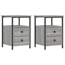 Nachtkastjes 34X35,5X50 Cm Bewerkt Hout Eiken 2 Grijs sonoma