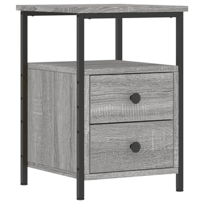 Nachtkastjes 34X35,5X50 Cm Bewerkt Hout Eiken 2 Grijs sonoma