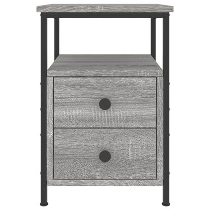 Nachtkastjes 34X35,5X50 Cm Bewerkt Hout Eiken 2 Grijs sonoma