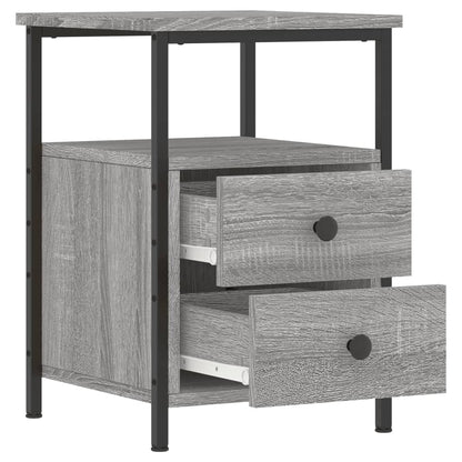 Nachtkastjes 34X35,5X50 Cm Bewerkt Hout Eiken 2 Grijs sonoma