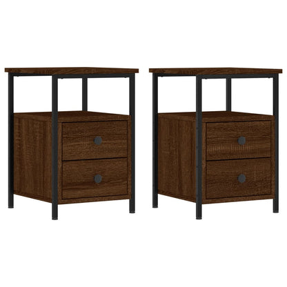 Nachtkastjes 34X35,5X50 Cm Bewerkt Hout Bruin Eikenkleur 2 Bruineiken