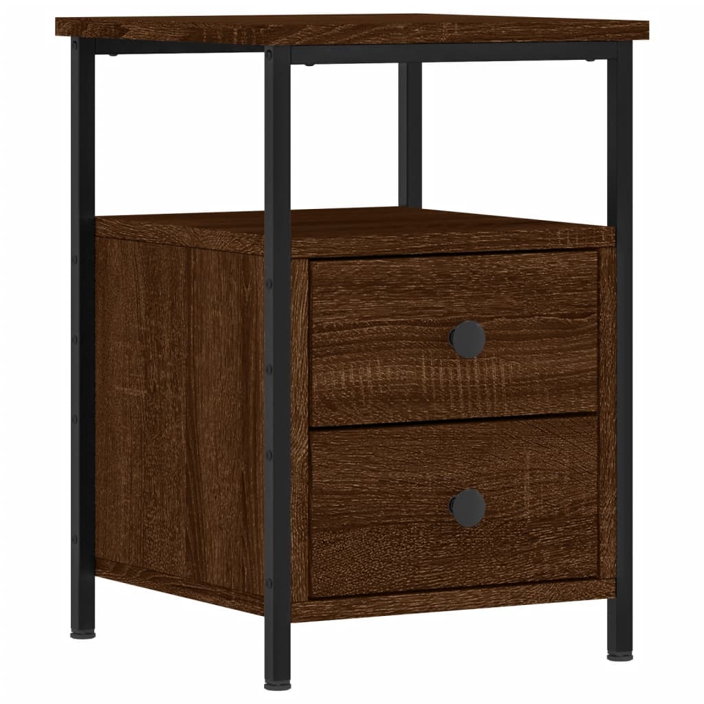 Nachtkastjes 34X35,5X50 Cm Bewerkt Hout Bruin Eikenkleur 2 Bruineiken