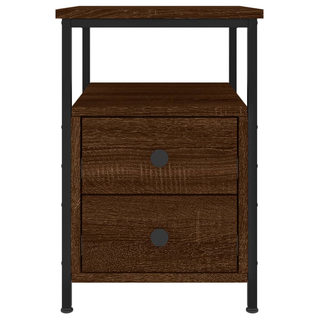 Nachtkastjes 34X35,5X50 Cm Bewerkt Hout Bruin Eikenkleur 2 Bruineiken