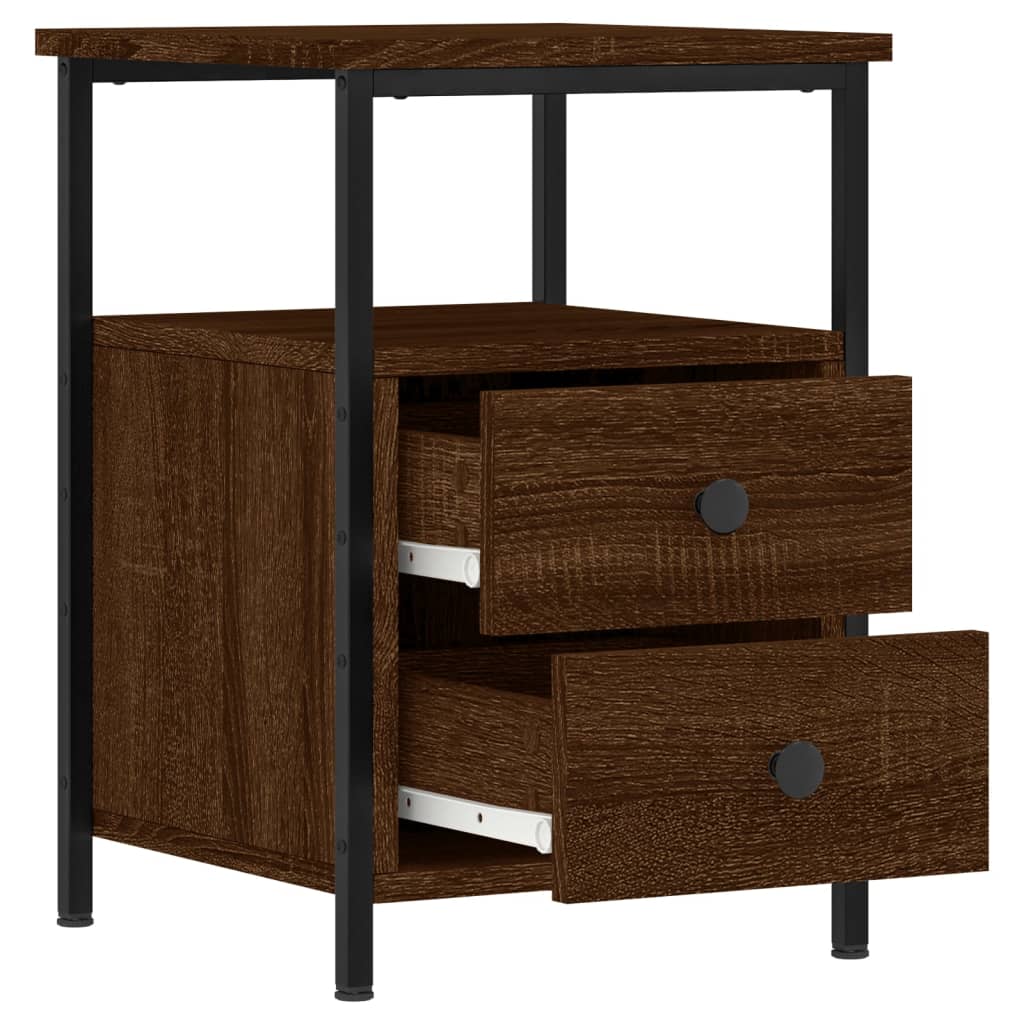 Nachtkastjes 34X35,5X50 Cm Bewerkt Hout Bruin Eikenkleur 2 Bruineiken