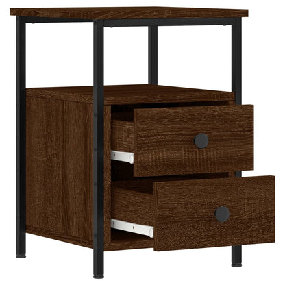 Nachtkastjes 34X35,5X50 Cm Bewerkt Hout Bruin Eikenkleur 2 Bruineiken