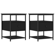 Nachtkastjes 2 St 40X42X56 Cm Bewerkt Hout Zwart