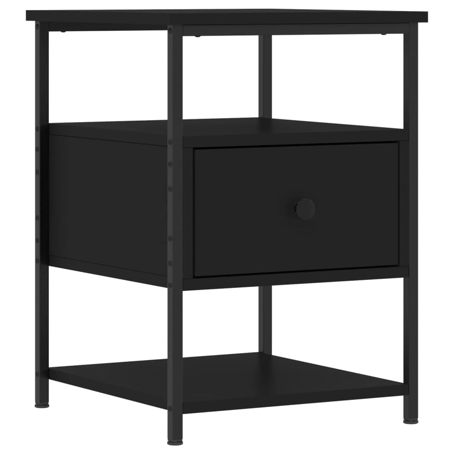 Nachtkastjes 2 St 40X42X56 Cm Bewerkt Hout Zwart