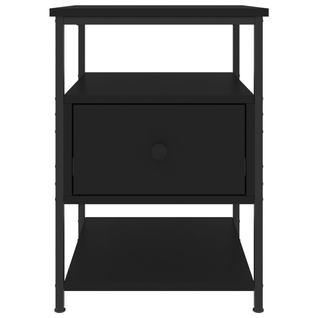 Nachtkastjes 2 St 40X42X56 Cm Bewerkt Hout Zwart