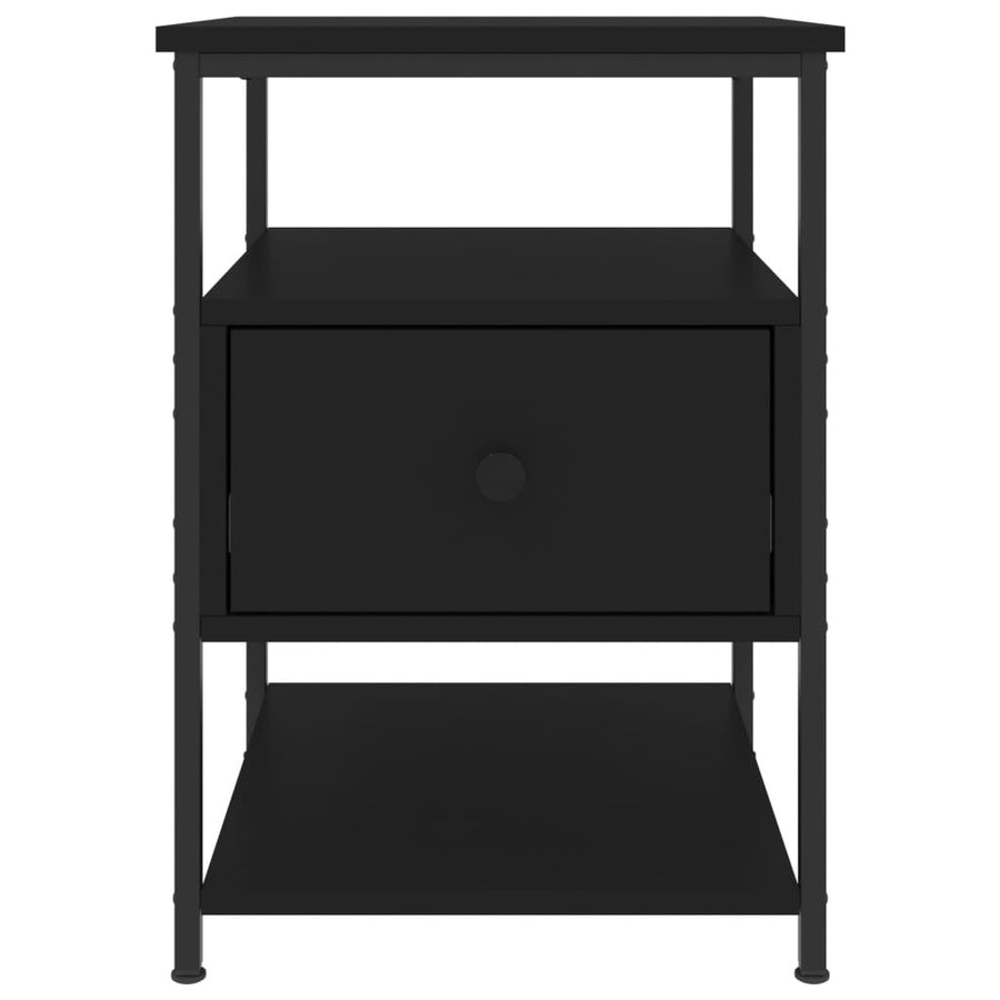 Nachtkastjes 2 St 40X42X56 Cm Bewerkt Hout Zwart