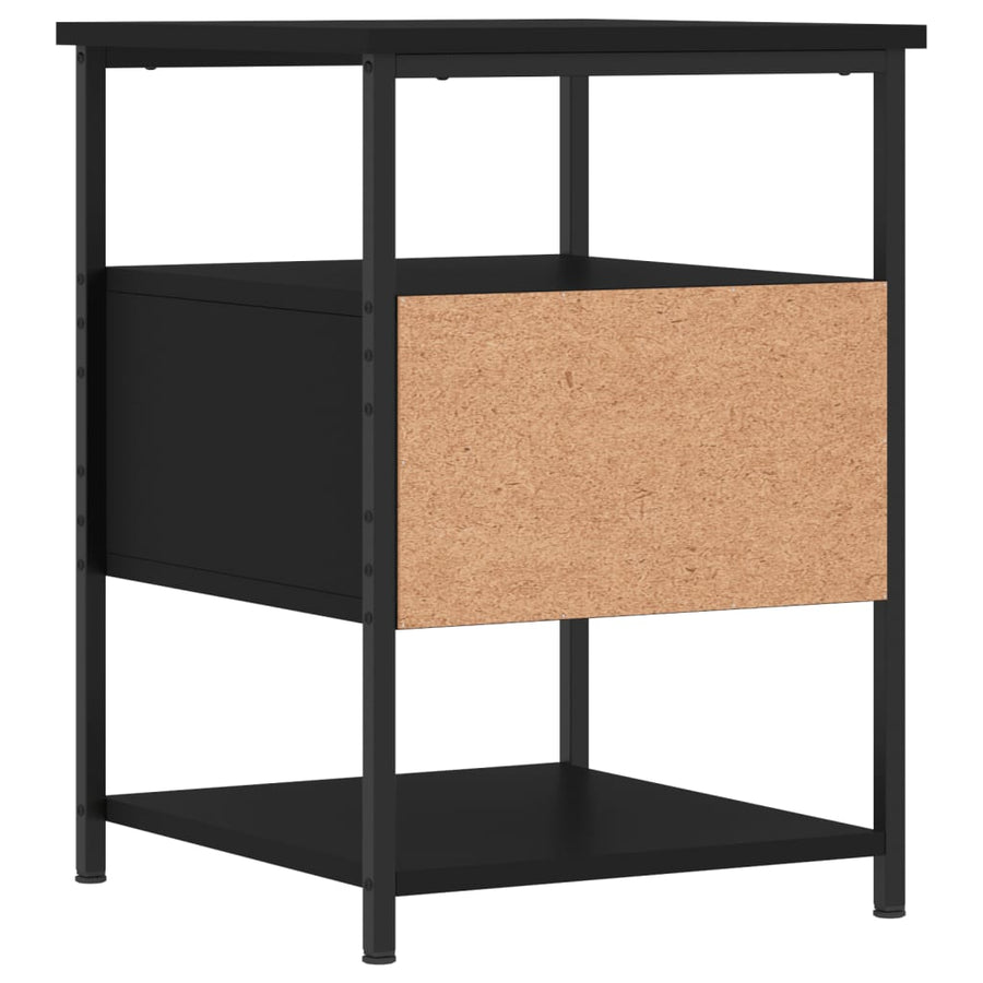 Nachtkastjes 2 St 40X42X56 Cm Bewerkt Hout Zwart
