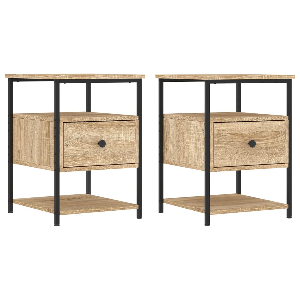 Nachtkastjes 2 St 40X42X56 Cm Bewerkt Hout Sonoma Eikenkleurig