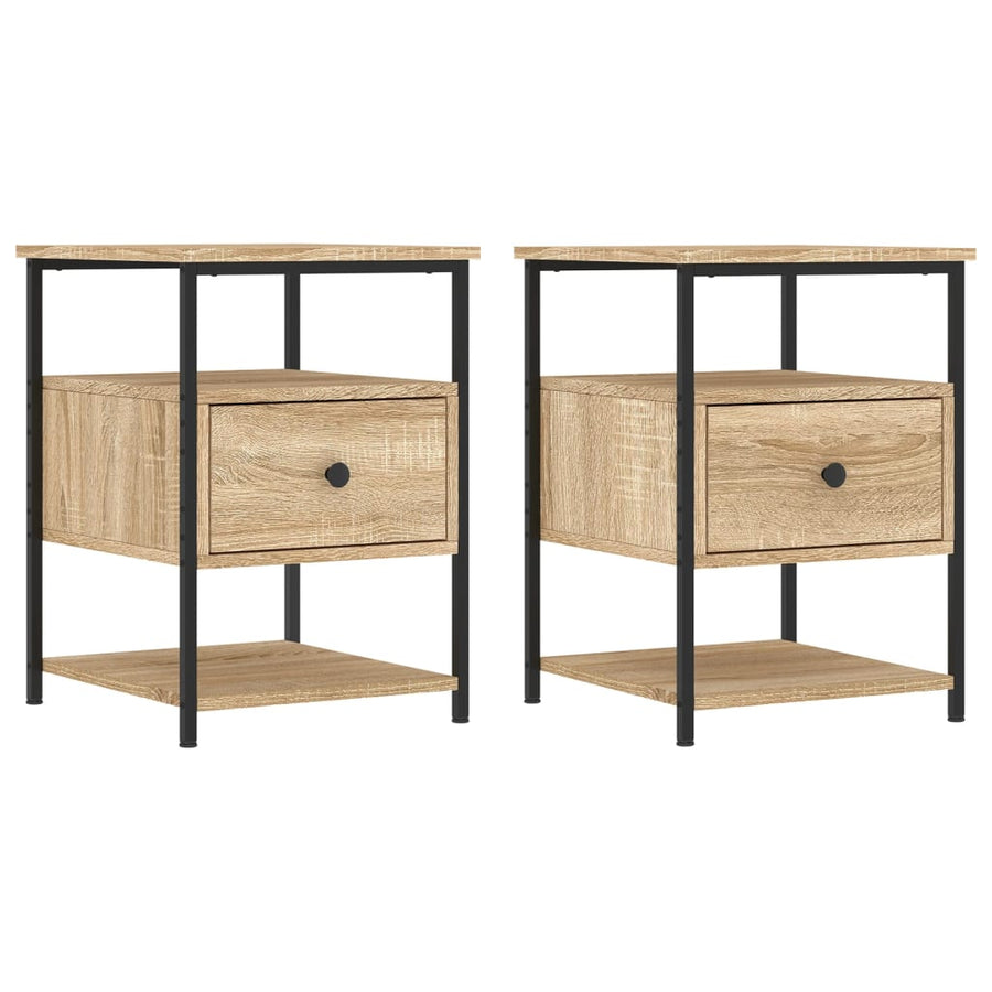 Nachtkastjes 2 St 40X42X56 Cm Bewerkt Hout Sonoma Eikenkleurig