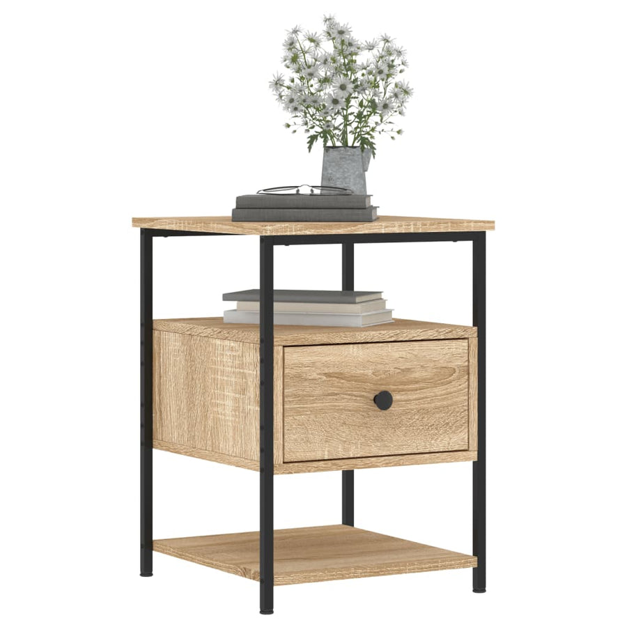 Nachtkastjes 2 St 40X42X56 Cm Bewerkt Hout Sonoma Eikenkleurig