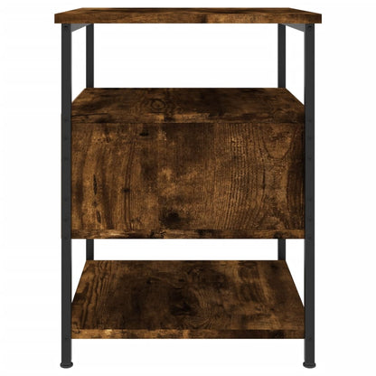Nachtkastje 40X42X56 Cm Bewerkt Hout Gerookt Eikenkleurig