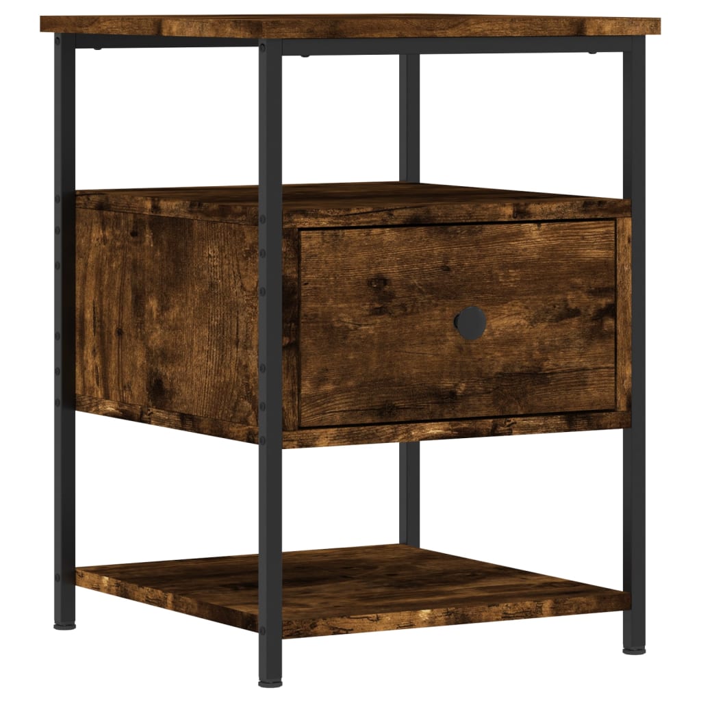 Nachtkastjes 2 St 40X42X56 Cm Bewerkt Hout Gerookt Eikenkleurig