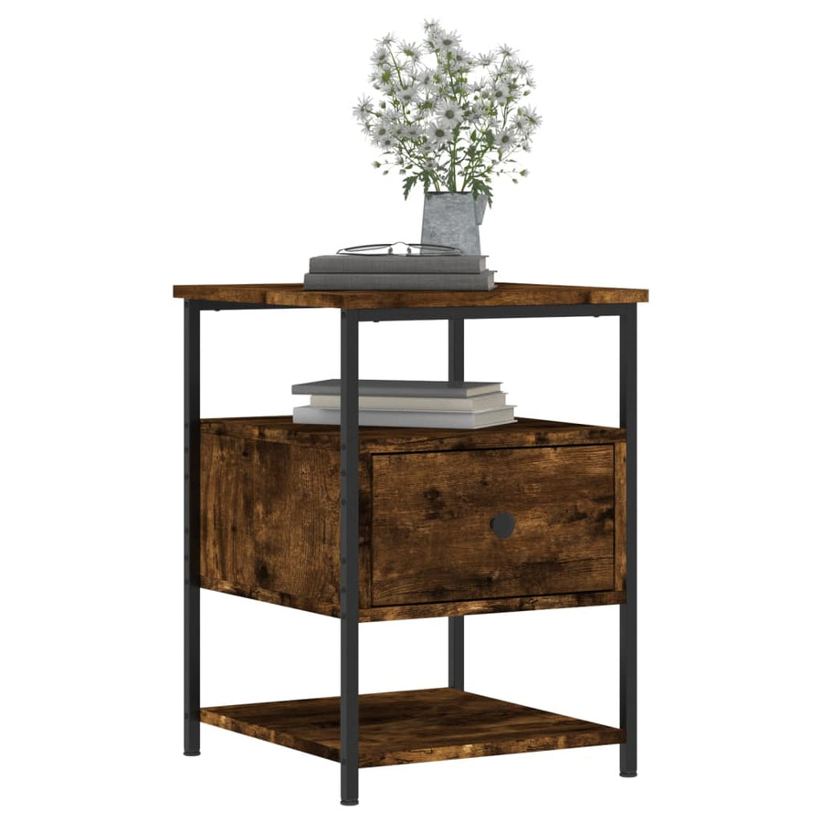Nachtkastjes 2 St 40X42X56 Cm Bewerkt Hout Gerookt Eikenkleurig