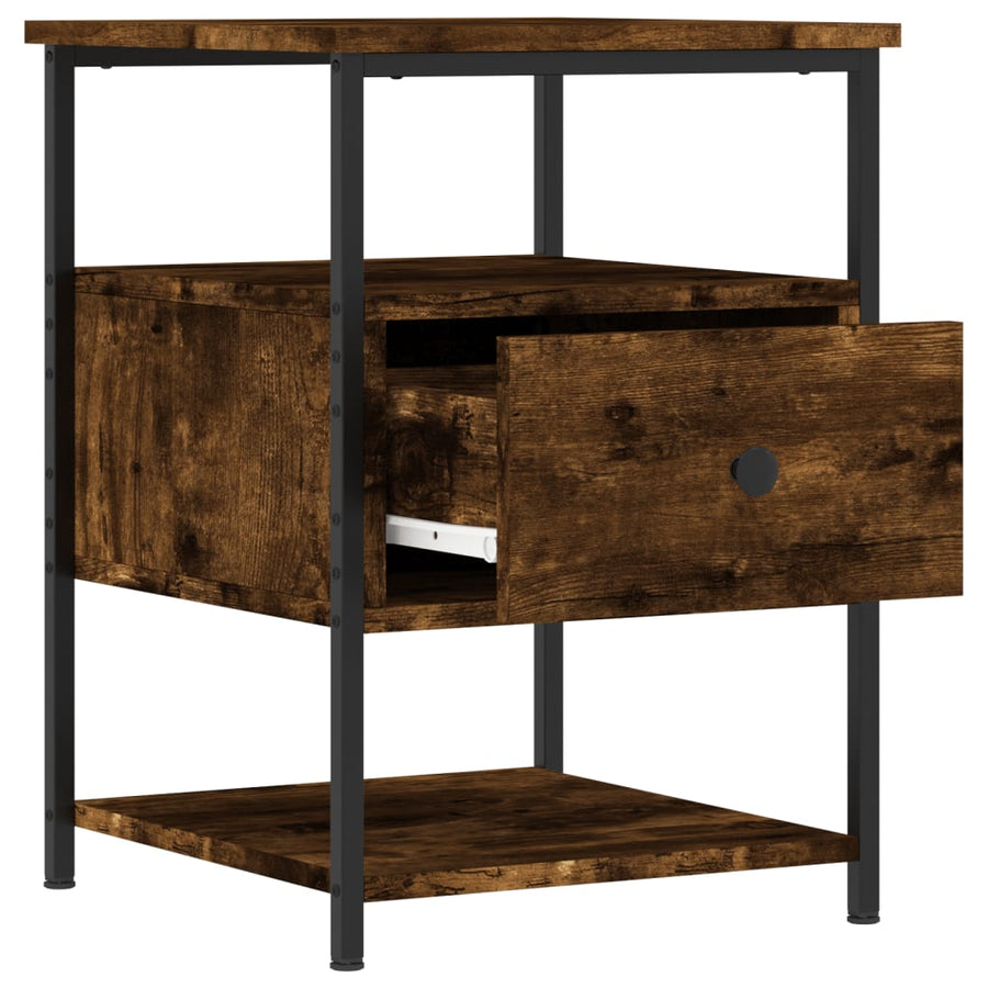 Nachtkastjes 2 St 40X42X56 Cm Bewerkt Hout Gerookt Eikenkleurig