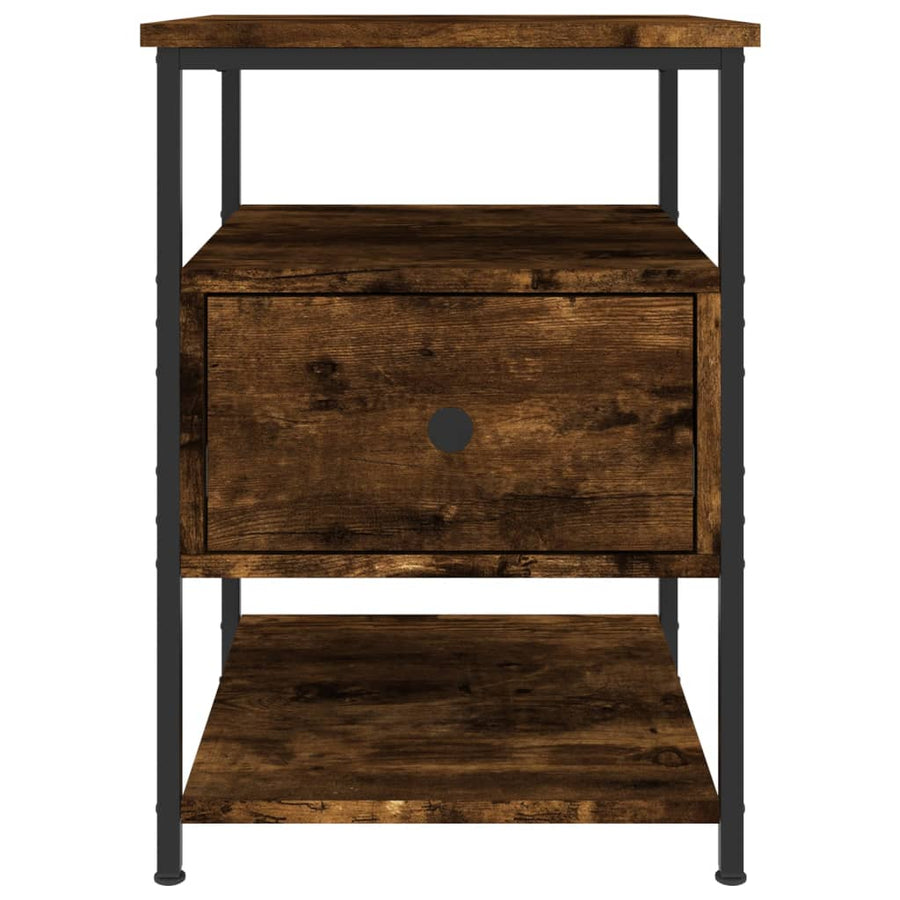 Nachtkastjes 2 St 40X42X56 Cm Bewerkt Hout Gerookt Eikenkleurig