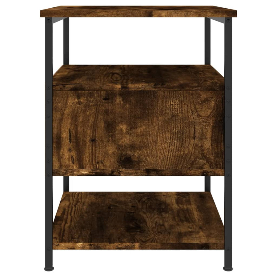 Nachtkastjes 2 St 40X42X56 Cm Bewerkt Hout Gerookt Eikenkleurig