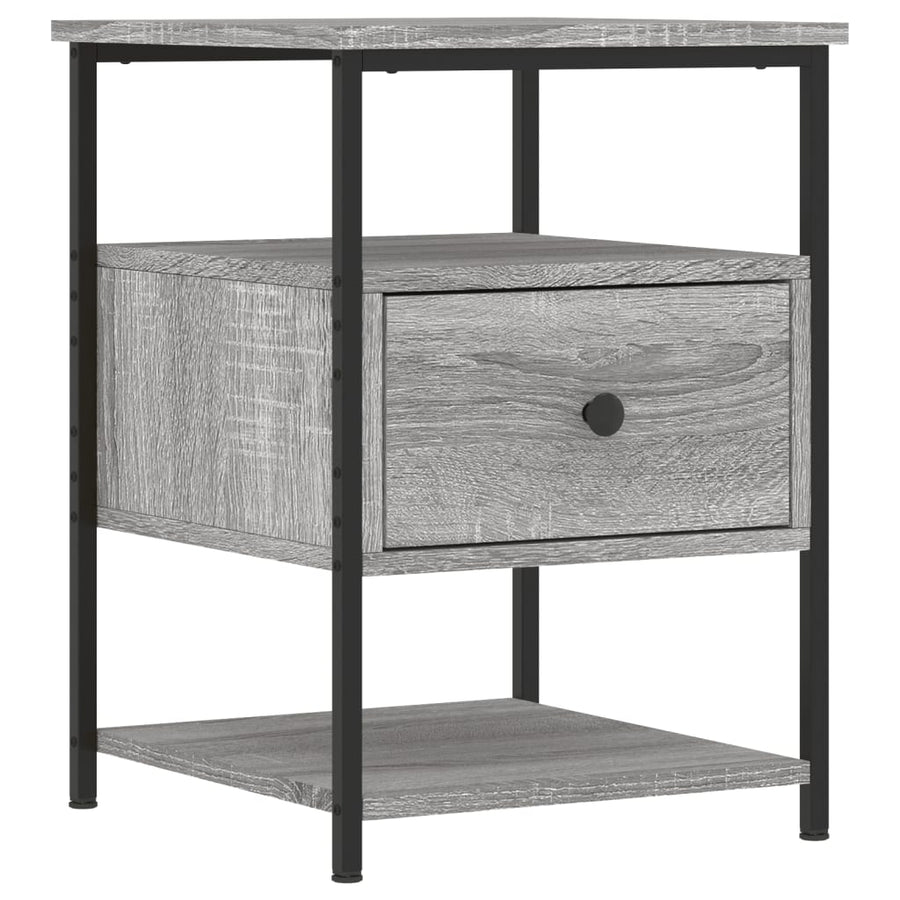 Nachtkastje 40X42X56 Cm Bewerkt Hout 1 Grijs sonoma