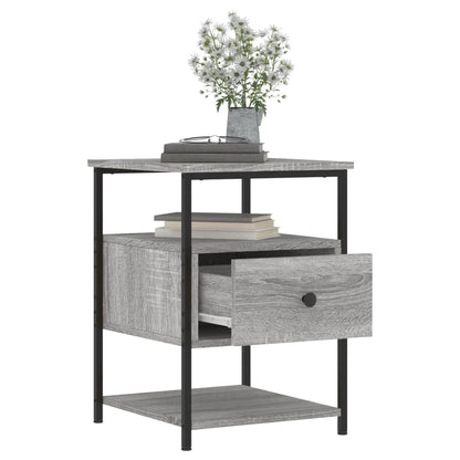 Nachtkastje 40X42X56 Cm Bewerkt Hout 1 Grijs sonoma