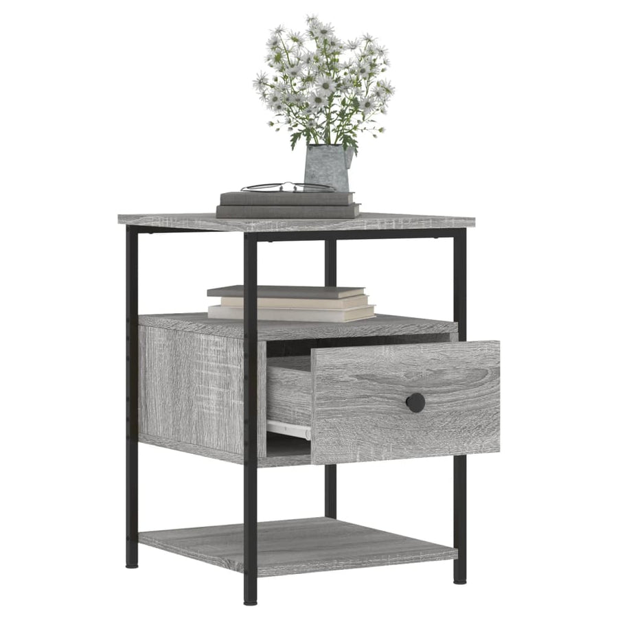 Nachtkastje 40X42X56 Cm Bewerkt Hout 1 Grijs sonoma
