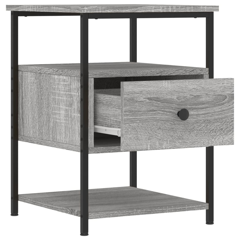 Nachtkastje 40X42X56 Cm Bewerkt Hout 1 Grijs sonoma