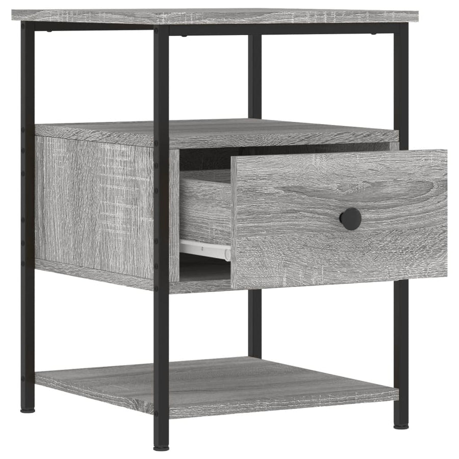 Nachtkastje 40X42X56 Cm Bewerkt Hout 1 Grijs sonoma